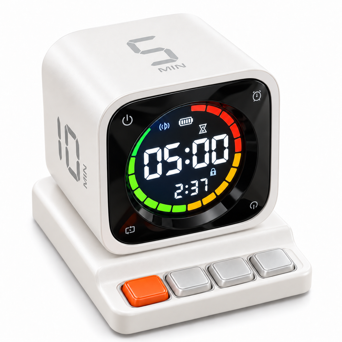 White FocusFlip timer with charging base